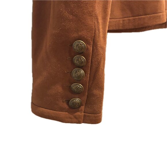 Elie Tahari Suede Military Jacket Amber Color Women's Size S NEW - Picture 9 of 12